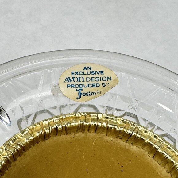 Vintage Avon Fostoria Crystal Backet Candle Holder with Bird Of Paradise Candle - Picture 9 of 13